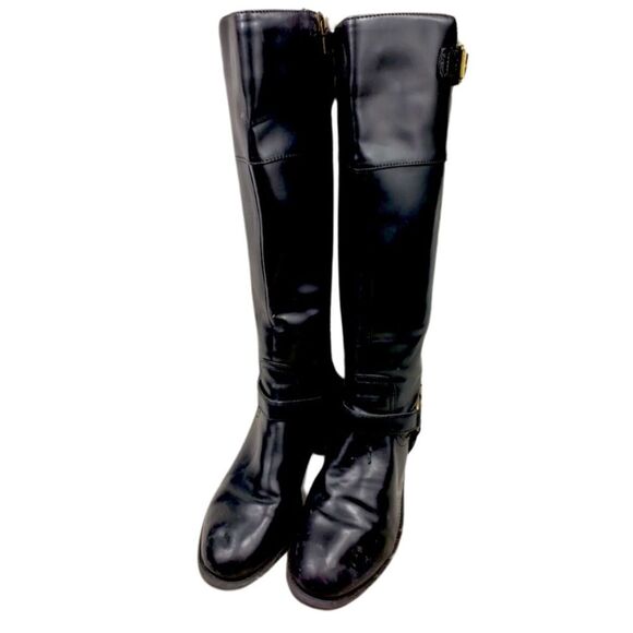 CHAPS Rubi Black Casual Tall Horse Bit Riding Boots - Picture 2 of 5